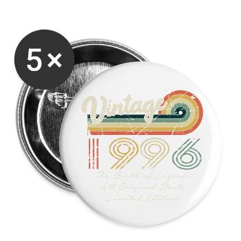 Génial depuis 1996 anniversaire 1996 millésime 199 - Lot de 5 petits badges (25 mm) - blanc - Devant