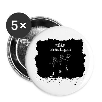 Team Bräutigam - Buttons klein 25 mm (5er Pack) - Weiß - Vorne