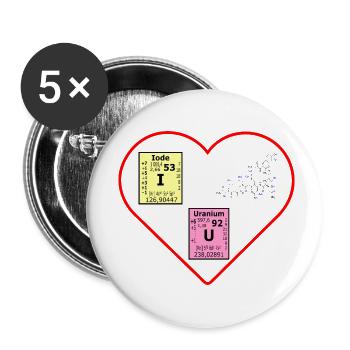 I love U scientifiquement - Lot de 5 petits badges (25 mm) - blanc - Devant
