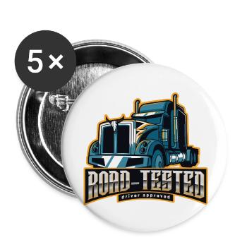 Road Tested - Buttons klein 25 mm (5er Pack) - Weiß - Vorne