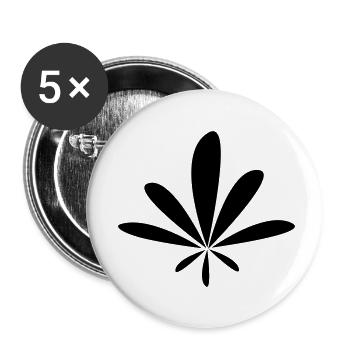 Hemp leaf rounded - Buttons small 1''/25 mm (5-pack) - white - Front