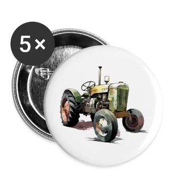 Old-fashioned tractor n°2 - Buttons small 1''/25 mm (5-pack) - white - Front