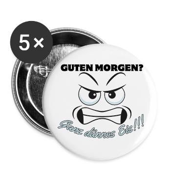 Angry Polar Bear Motif with Saying - Buttons small 1''/25 mm (5-pack) - white - Front