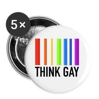 Gay Thought - Buttons small 1''/25 mm (5-pack) - white - Front