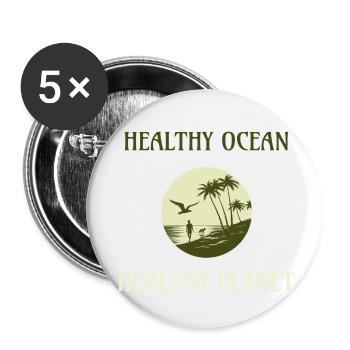 Marine Conservation - Buttons small 1''/25 mm (5-pack) - white - Front