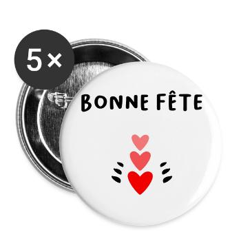 OMA. MUTTERTAG. ALLES GUTE ZUM OMA-TAG. ICH LIEBE DICH - Buttons klein 25 mm (5er Pack) - Weiß - Vorne