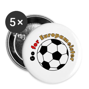 Go for Europameister - Buttons klein 25 mm (5er Pack) - Weiß - Vorne