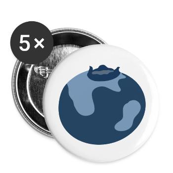 Blaubeere - Buttons klein 25 mm (5er Pack) - Weiß - Vorne