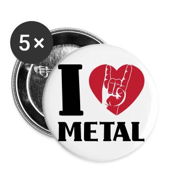 I love metal - Buttons klein 25 mm (5er Pack) - Weiß - Vorne