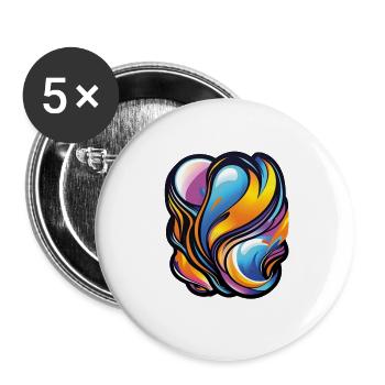 Kreativer Ausdruck: Bunte Wellen der Inspiration - Buttons klein 25 mm (5er Pack) - Weiß - Vorne