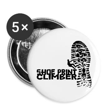 Shoe Print Climber [Schwarz] - Buttons klein 25 mm (5er Pack) - Weiß - Vorne