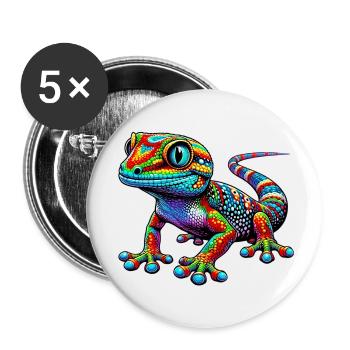 Gecko - Buttons klein 25 mm (5er Pack) - Weiß - Vorne