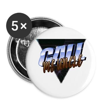 birthday present fun raising children - Buttons small 1''/25 mm (5-pack) - white - Front