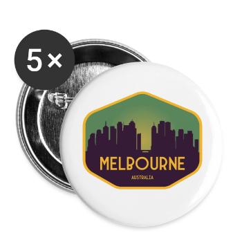 Melbourne Skyline Sonnenuntergang - Buttons klein 25 mm (5er Pack) - Weiß - Vorne