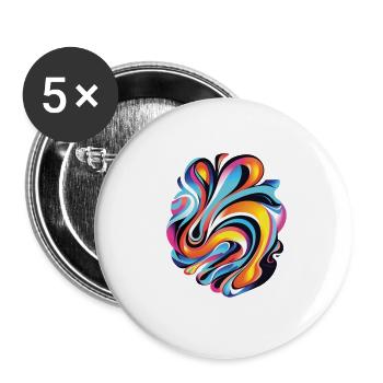 Colour explosion: creativity and dynamism combined - Buttons small 1''/25 mm (5-pack) - white - Front