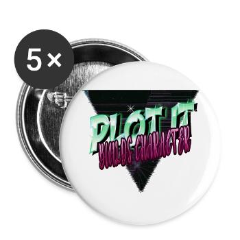 funny present storytelling techniques - Buttons klein 25 mm (5er Pack) - Weiß - Vorne
