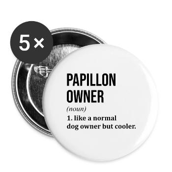 Papillon - Lot de 5 petits badges (25 mm) - blanc - Devant