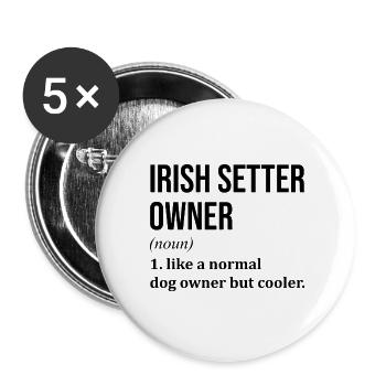 Irish Setter - Buttons small 1''/25 mm (5-pack) - white - Front