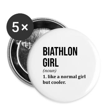 Biathlon - Buttons klein 25 mm (5er Pack) - Weiß - Vorne