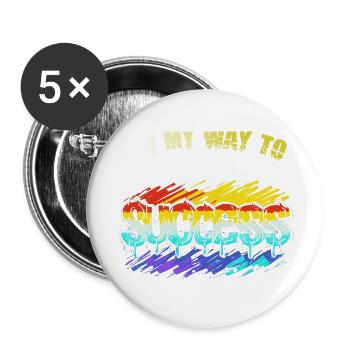 Sur la voie du succès - Lot de 5 petits badges (25 mm) - blanc - Devant