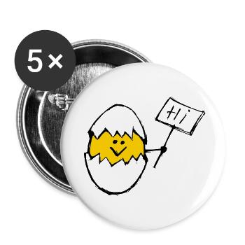 Hi Egg Design Klare Schale - Buttons klein 25 mm (5er Pack) - Weiß - Vorne