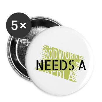 arborists lumberman birthday present idea - Buttons small 1''/25 mm (5-pack) - white - Front