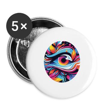 Magisches Auge: Reise durch bunte Welten - Buttons klein 25 mm (5er Pack) - Weiß - Vorne