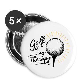 Golf is my therapy - Lot de 5 petits badges (25 mm) - blanc - Devant