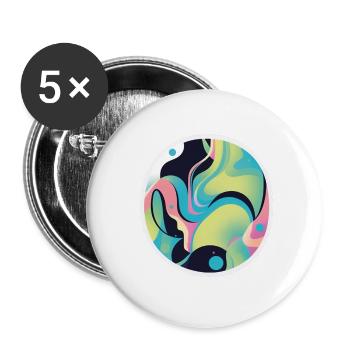 Colorful Waves: A Sea of Colors - Buttons small 1''/25 mm (5-pack) - white - Front