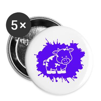kuh klecks - Buttons klein 25 mm (5er Pack) - Weiß - Vorne