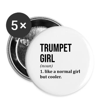 Trompete - Buttons klein 25 mm (5er Pack) - Weiß - Vorne