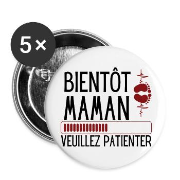 BALD MAMA - Buttons klein 25 mm (5er Pack) - Weiß - Vorne