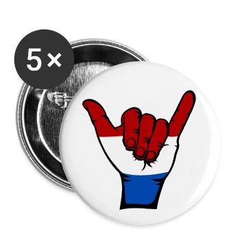 Holland Flag Surfing Symbol - Buttons small 1''/25 mm (5-pack) - white - Front