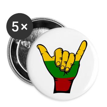 Lithuania Flag Surfing Icon - Buttons small 1''/25 mm (5-pack) - white - Front