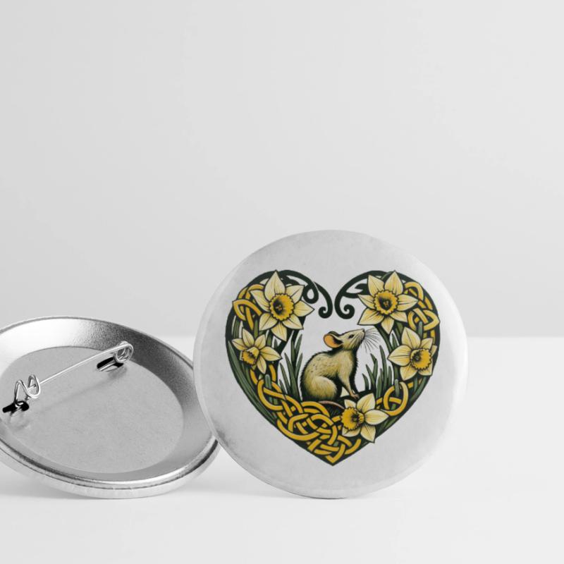 Nagetier-Liebe Buttons klein 25 mm (5er Pack)