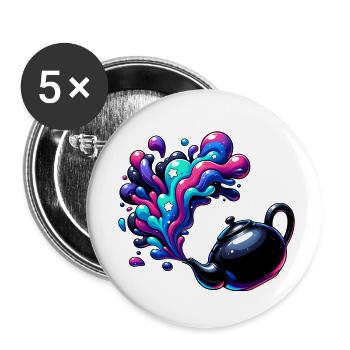 Magical Cosmic Teapot - Buttons small 1''/25 mm (5-pack) - white - Front