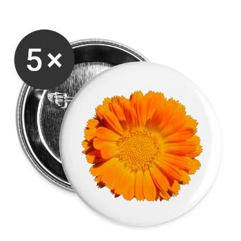 Flower Blossom - Buttons small 1''/25 mm (5-pack) - white - Front
