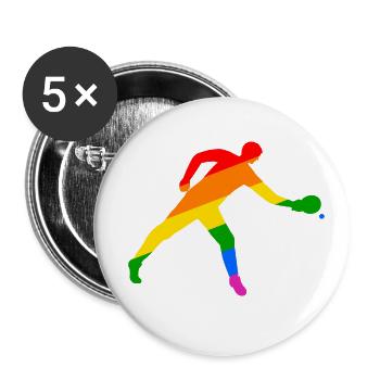 Table tennis colorful and dynamic - Buttons small 1''/25 mm (5-pack) - white - Front