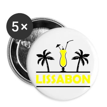 Lisbon - Buttons small 1''/25 mm (5-pack) - white - Front