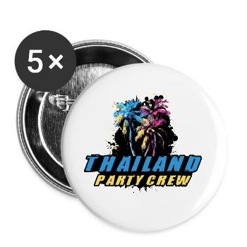 Thailand Party Crew Urlaub Spruch - Buttons klein 25 mm (5er Pack) - Weiß - Vorne