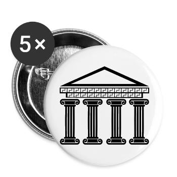 griechisches antikes gebäude - Buttons klein 25 mm (5er Pack) - Weiß - Vorne