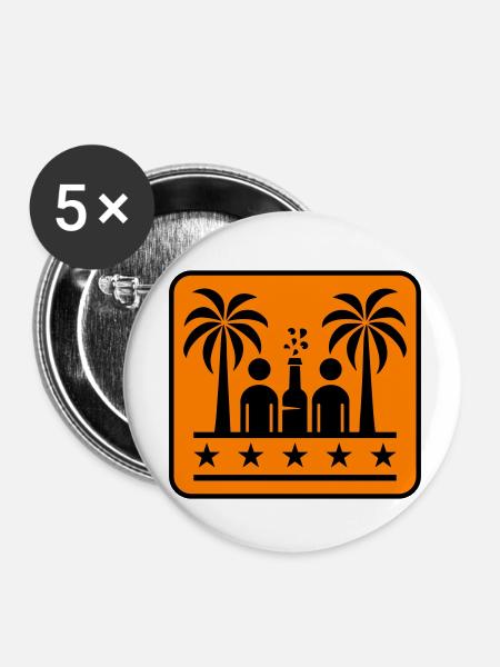 Drinking Beach Party - Buttons klein 25 mm (5er Pack) - Weiß