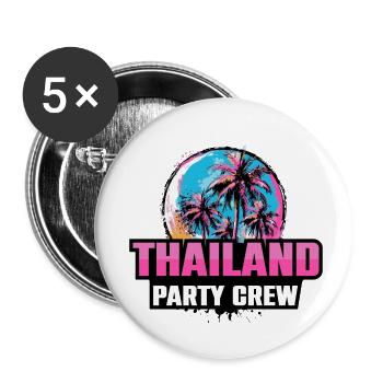 Thailand Party Crew Urlaub Spruch - Buttons klein 25 mm (5er Pack) - Weiß - Vorne