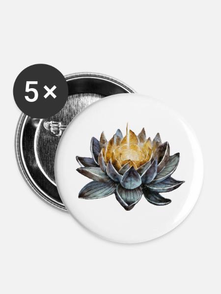 Flower Power - Buttons klein 25 mm (5er Pack) - Weiß