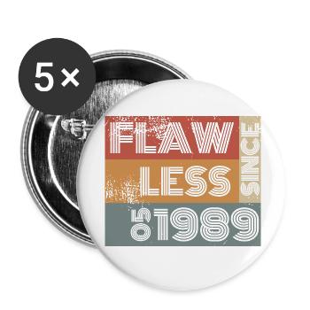 35e anniversaire Impeccable depuis 05/1989 - Lot de 5 petits badges (25 mm) - blanc - Devant