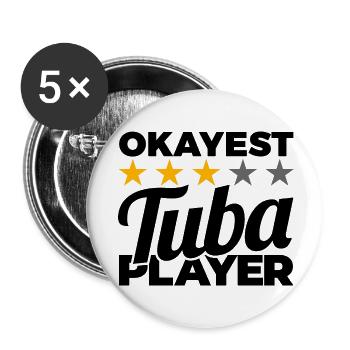 Okayest Tubist - Buttons klein 25 mm (5er Pack) - Weiß - Vorne
