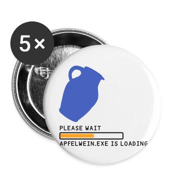 Bembel Chargement veuillez patienter - Lot de 5 petits badges (25 mm) - blanc - Devant