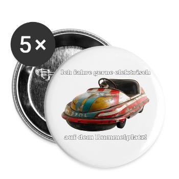 E-Autofahrer mit Schweißausbrüchen - Buttons klein 25 mm (5er Pack) - Weiß - Vorne