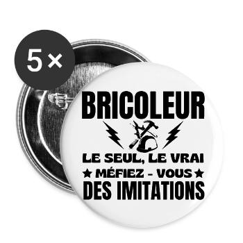 Tüftler, der einzig Wahre - Buttons klein 25 mm (5er Pack) - Weiß - Vorne