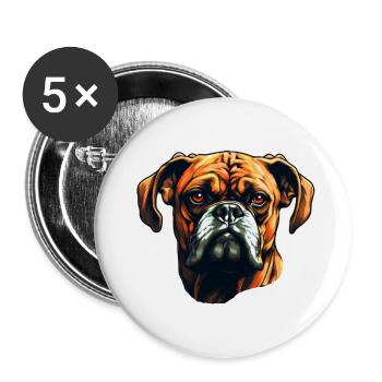 Boxer head - Buttons small 1''/25 mm (5-pack) - white - Front